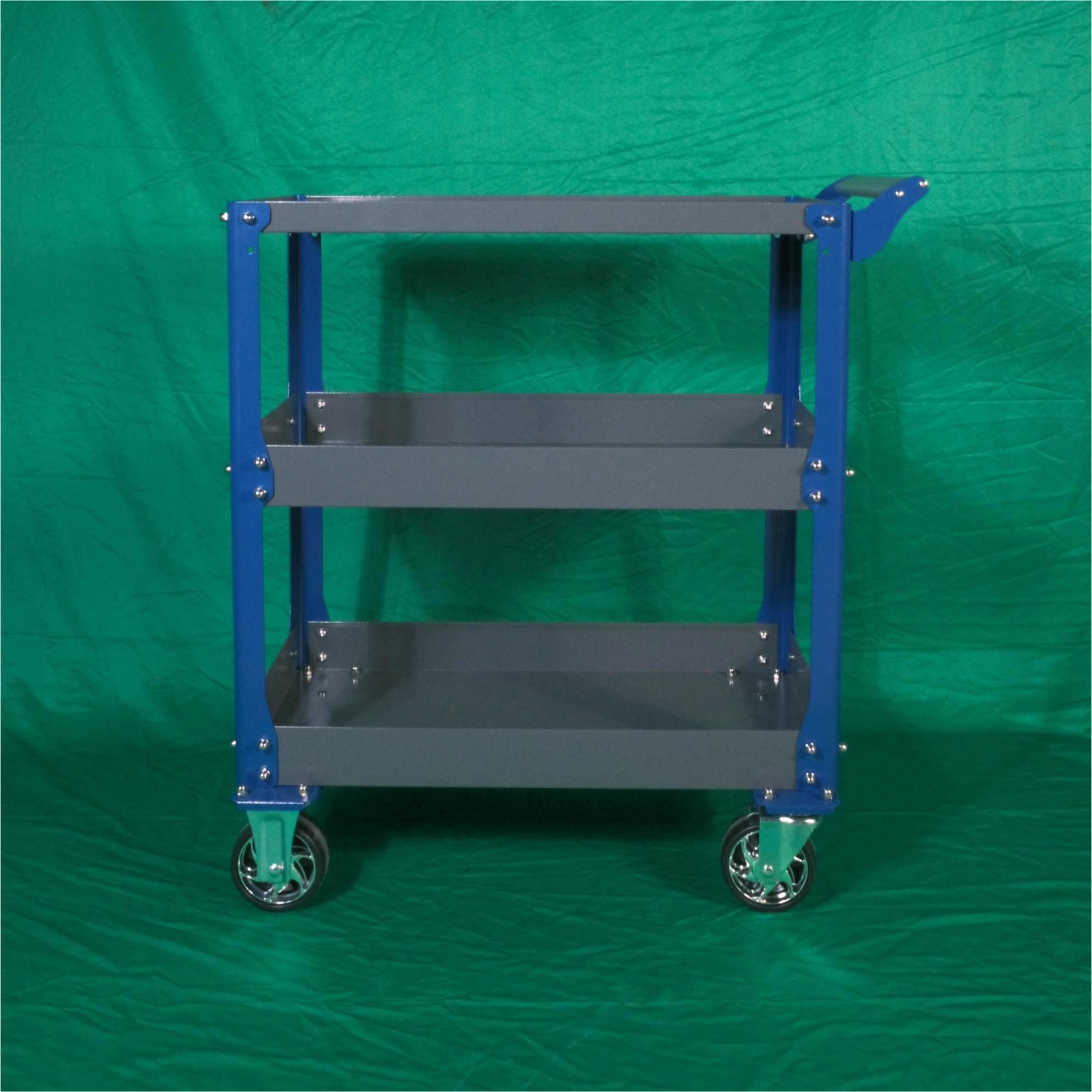 250KG 3-Tier Steel Tool Cart Trolley Workshop Garage Storage (Blue&Grey) - Image 5