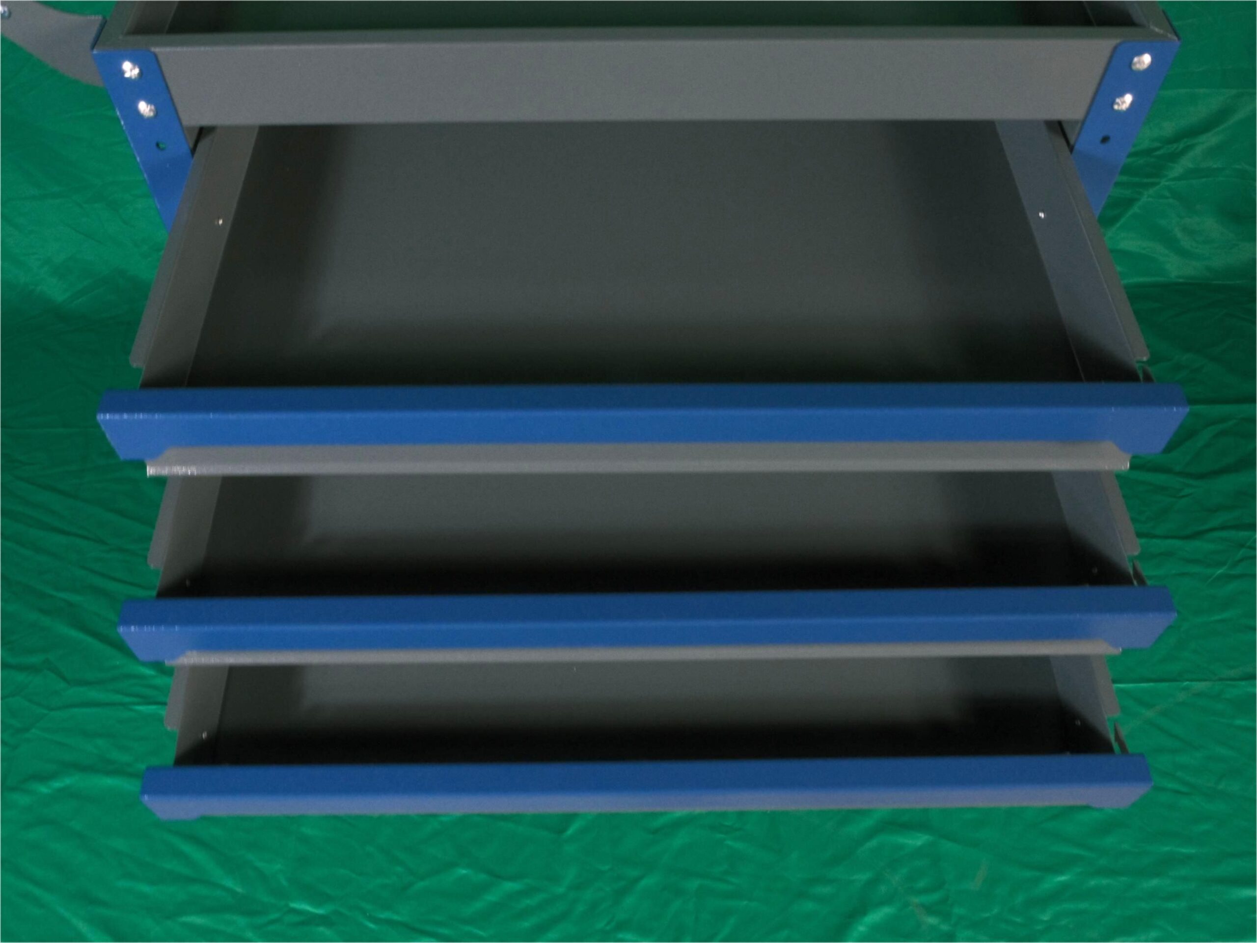 250KG 2-Tier 3-Drawer Steel Tool Cart Trolley Workshop Garage Storage (Blue&Grey) - Image 9