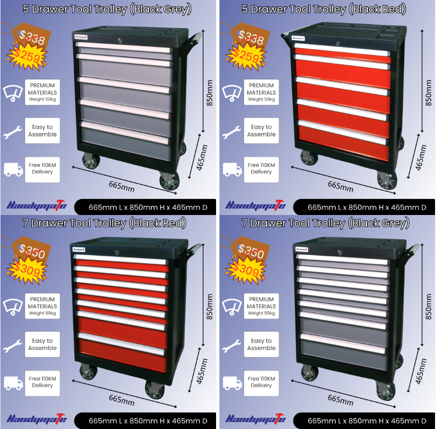 5&7 drawers toolboxes are currently available at discounted prices!