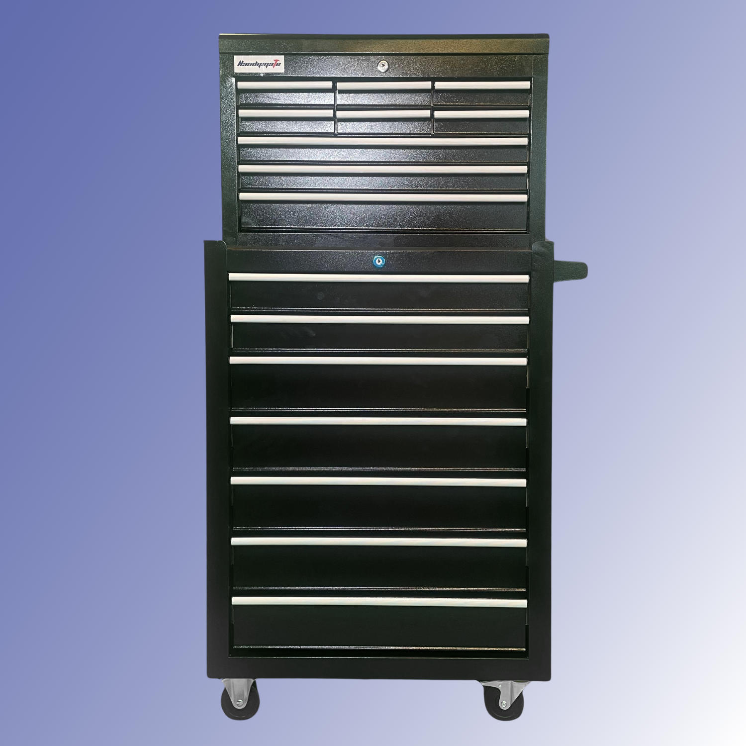 16 Drawer Steel Mobile Toolbox Tooltrolley With Upper Box (Black) - Image 4